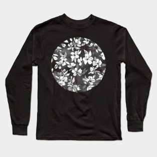 Blossoms on Charcoal Ink Long Sleeve T-Shirt